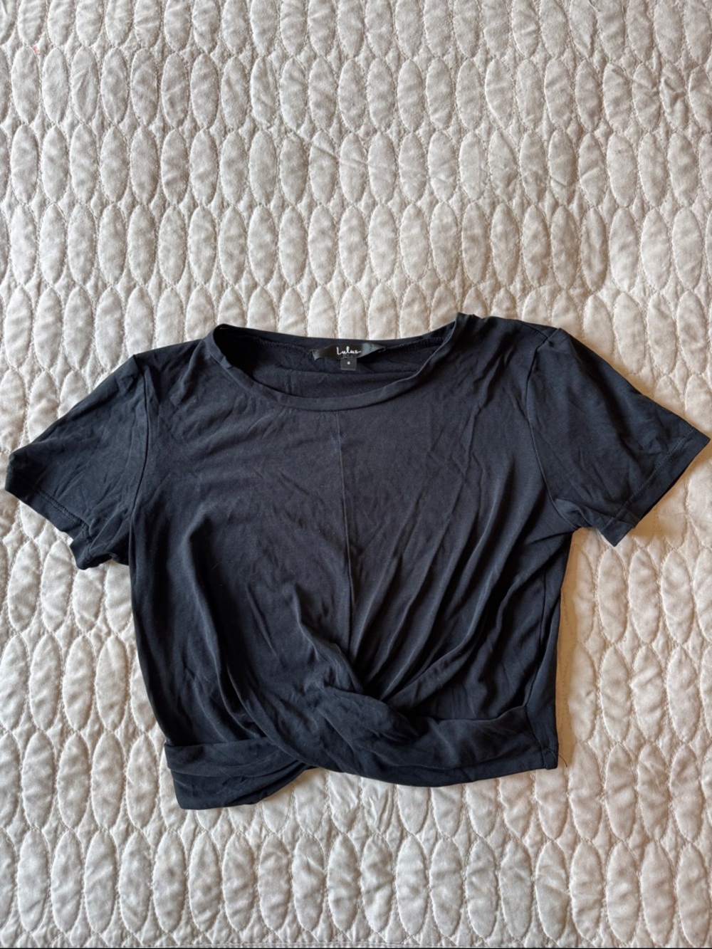 Lulu's Black Twist-Knot Crop Top - Women